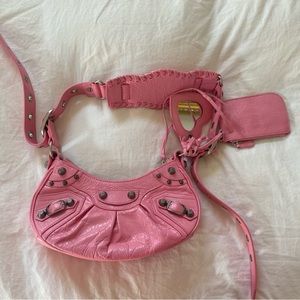 pink xs le cagole balenciaga purse